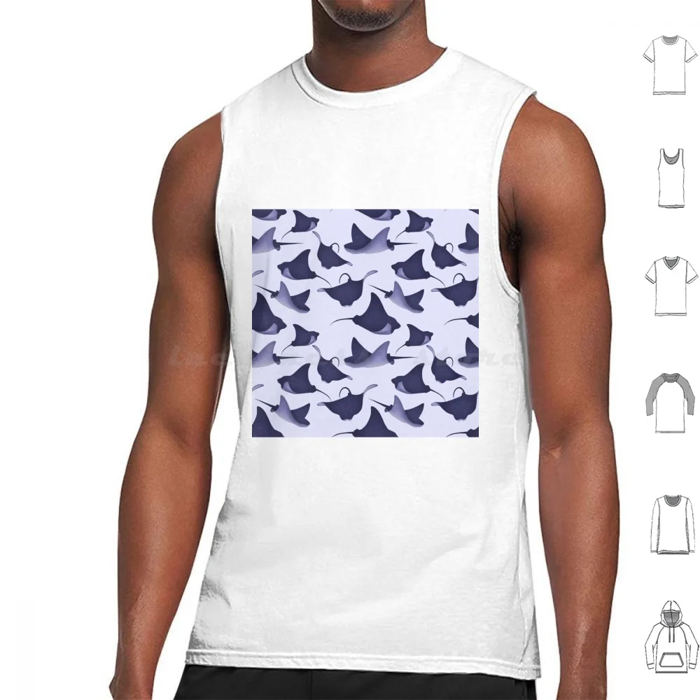 Blue Stingray Pattern Tank Tops Vest Sleeveless Stingraypatter Bluestingray Stingray Ocean Patterns Sea Wildlife