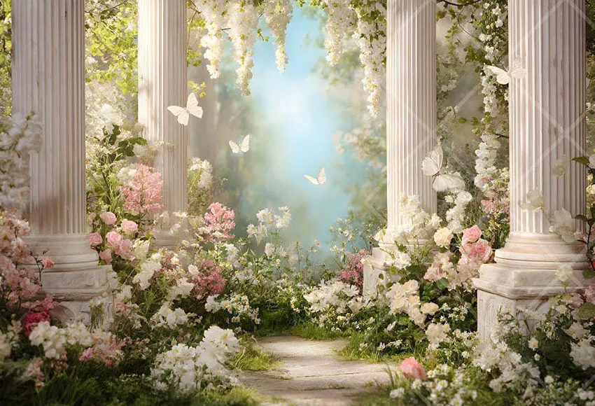 Mehofond التصوير خلفية رومانسية زهرة حديقة فراشة عيد ميلاد الزفاف الأمومة صورة ديكور خلفية استوديو الصور