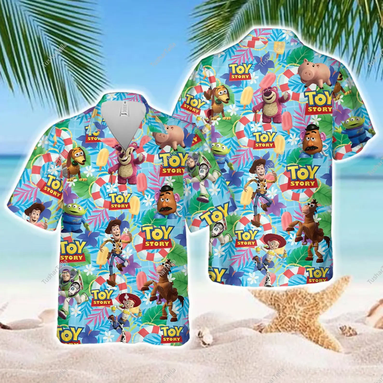 Buzz Lightyear Astro Blaster Hawaiian Shirt Men's Short Sleeve Shirt Lightyear Space Ranger Hawaiian Shirt Disney Beach Shirt