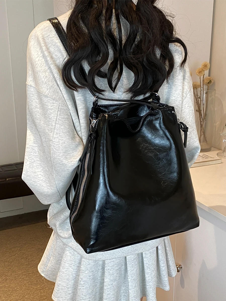 

Multi-Functional Large Capaci Leather oulder Bag Simple Sli Women's Trendy Crossbody Bag with Deformable Design