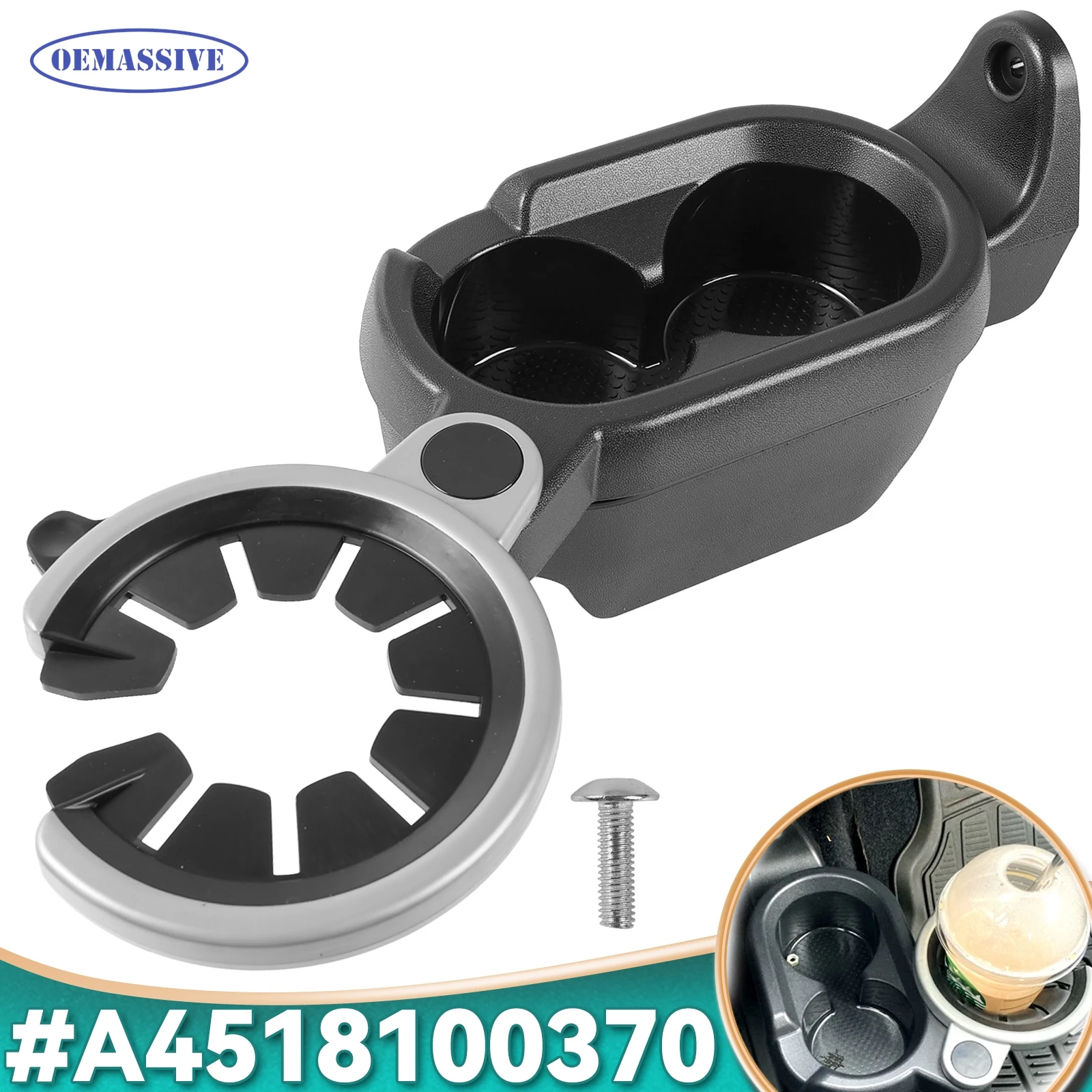 

Для Mercedes Smart Fortwo 451 450 1998-2015 Автомобильный двойной подстаканник, адаптер для крепления напитков на центральной консоли A4518100370 4518100370