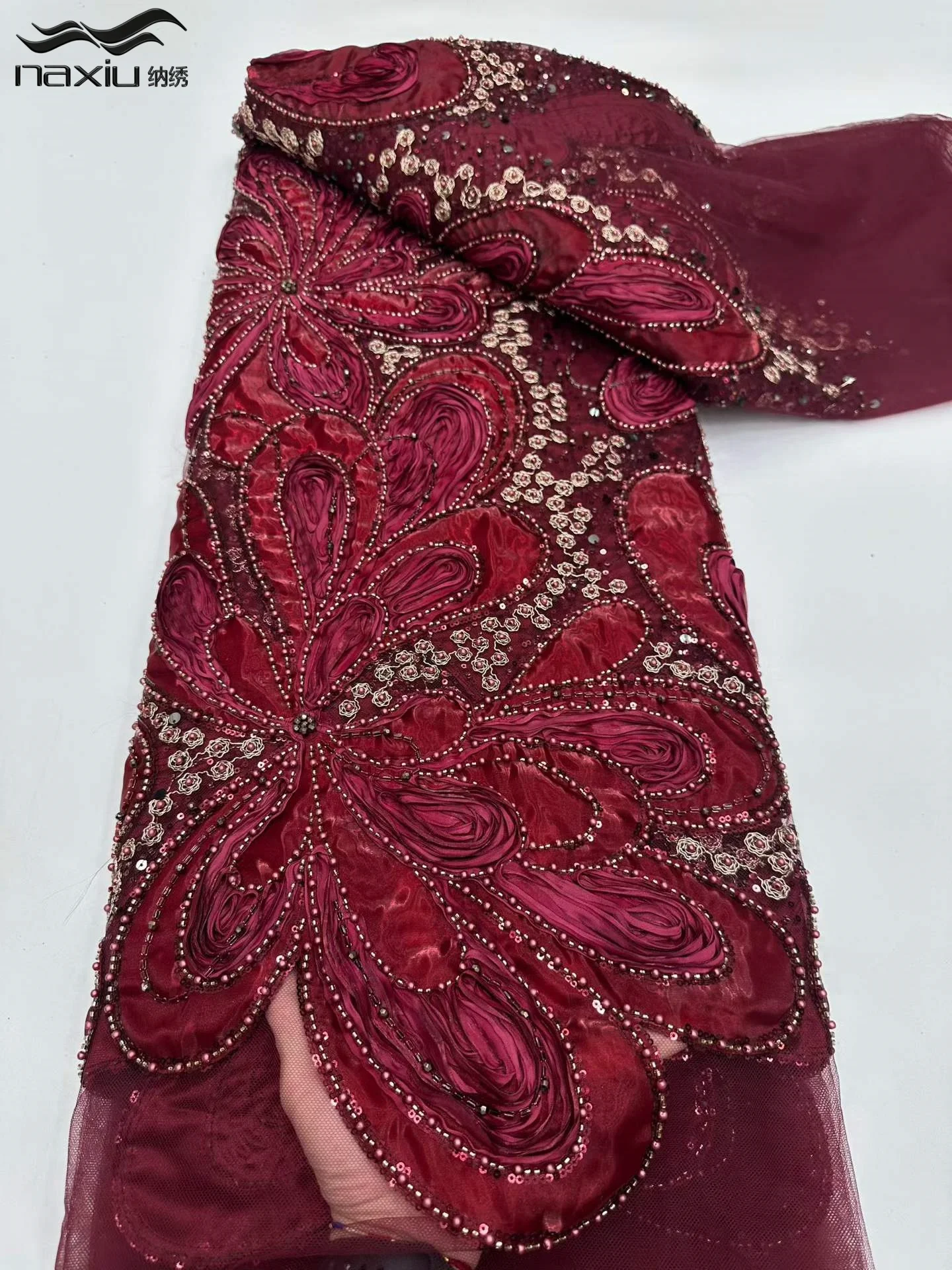 

Африканское кружево с пайетками Madison, высококачественное кружево, нигерийский французский тюль, кружевные ткани с бисером для пошива свадебных и праздничных платьев