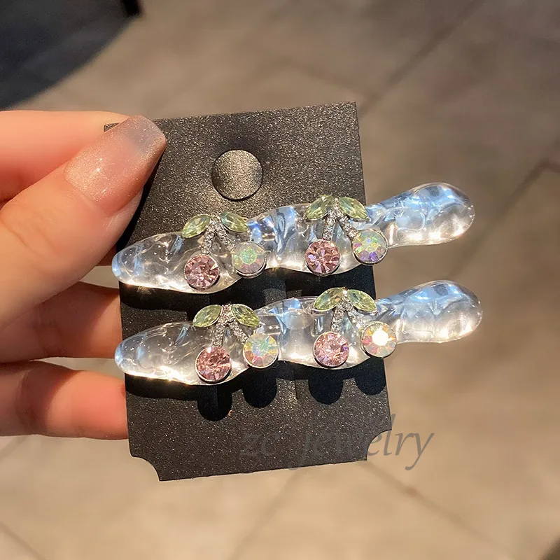 

1 шт., летняя ледяная, блестящая и сладкая вишневая заколка для волос, однотонная заколка для волос Sweet Girl Side Broken Hair, новая заколка для волос, аксессуар для волос