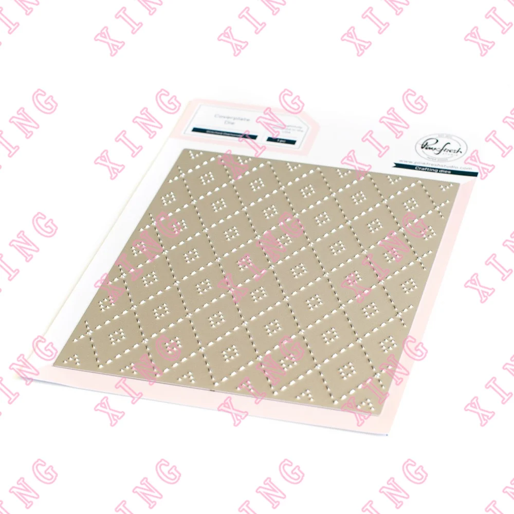 

Newest Stitched Diamonds Coverplate Metal Cutting Dies Scrapbook Decorate Embossing Template Diy Greeting Card Handmade Stencils