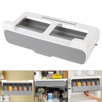 Kitchen Supplies Storage Under Desk Drawer Hidden Seasoning Bottle Organizer Rack Spice Bottle Storage Rack Self-adhesive