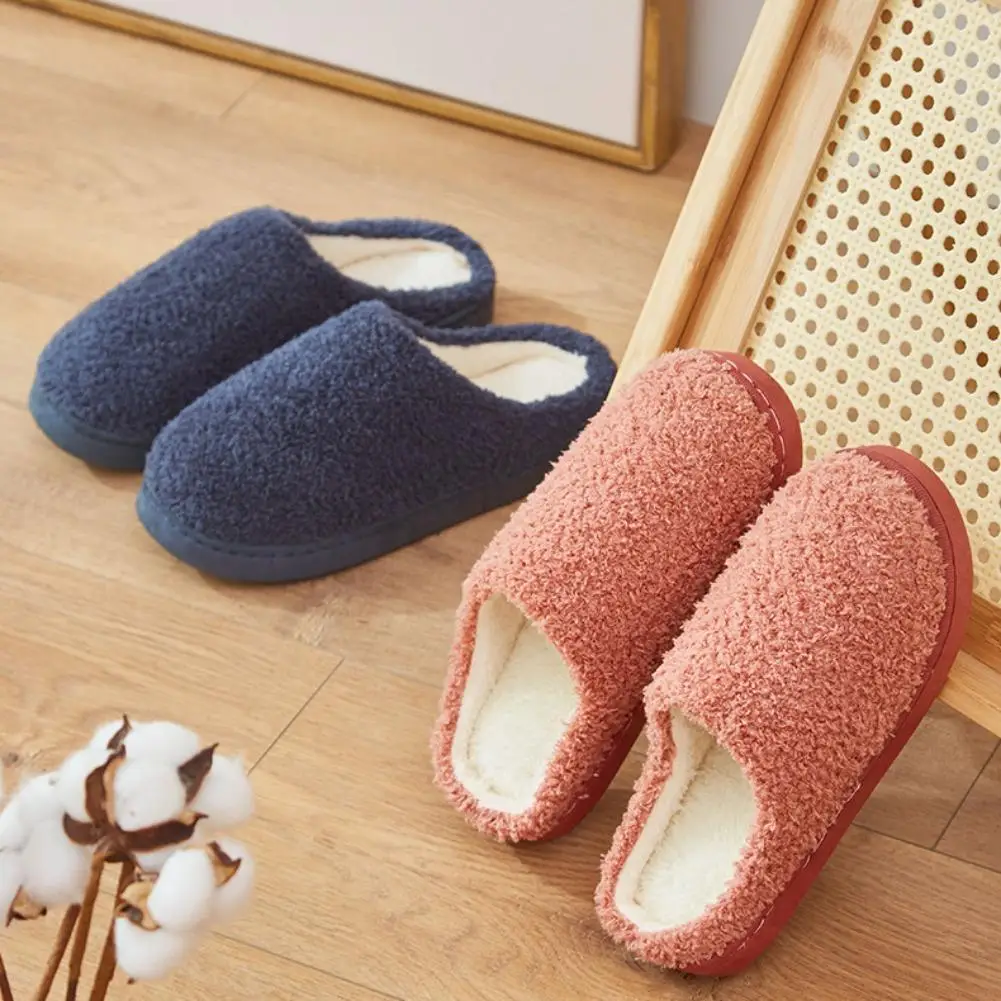 Plush House Slipper Warm Fuzzy Indoor Slippers Non Slip Silent Soft Sole Winter Home Bedroom Slip On Shoes image 5