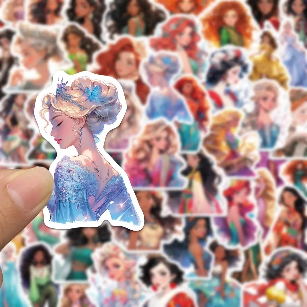 10/30/50pcs Disney Cartoon Girls Princess Stickers Decal DIY Decorative Laptop Luggage Notebook Diary Kawaii Toy Sticker Gift