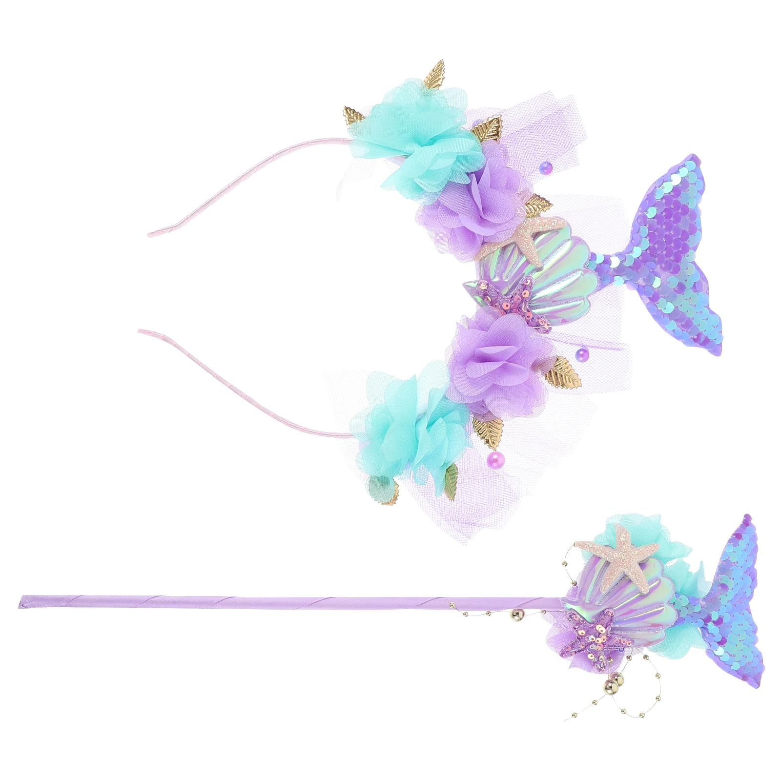 

Headband Wand s Accessories Cosplay Mermaid Hair Plastic Decorative Fairy Bride for
