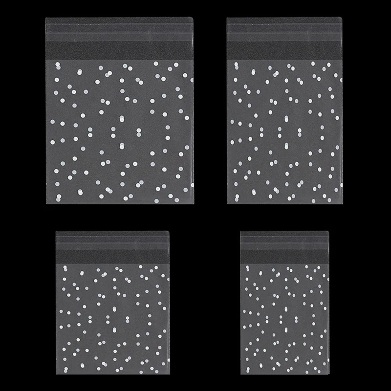 

100pcs Dot Transparent Bags Self Sealing Bag Small Ziplock Reclosable Candy Cookie Storage DIY Jewelry Packaging Bags