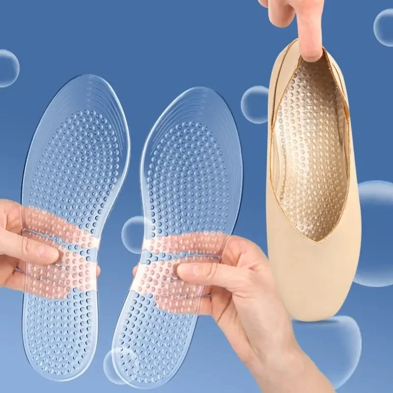 Silicone Full Palm Insoles Fast Drop Shipping Thickened Ultra-Soft Transparent Summer Anti-Pain for massage relax man women