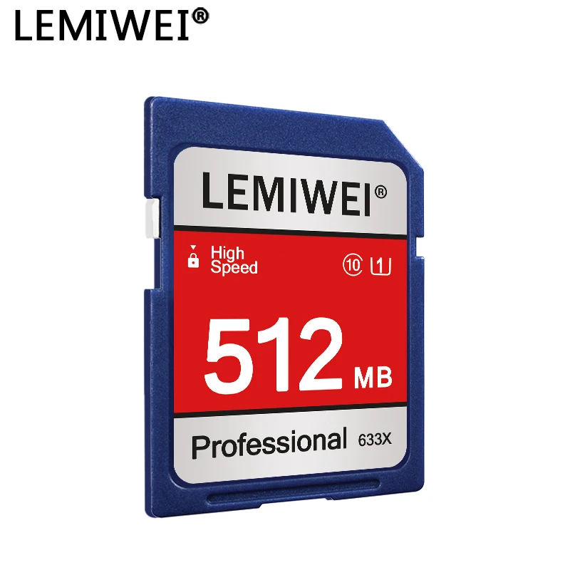 Lemiwei-プロフェッショナルカメラメモリーカード,高速,SDカード,100% 容量,c10,u1,256MB, 512MB,2GB