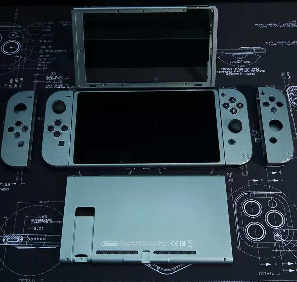 Ersatz-Rückplatte aus Aluminiumlegierung, Metallgehäuse für NS OLED Joy-Con Controller DIY Mod-Teile