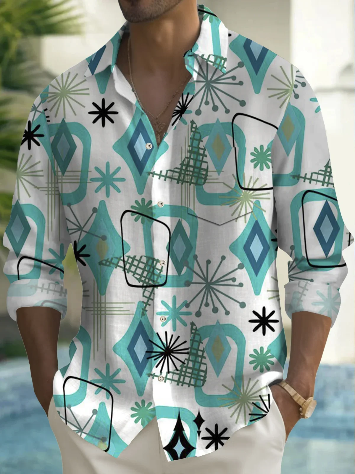 Мужская рубашка, гавайская праздничная