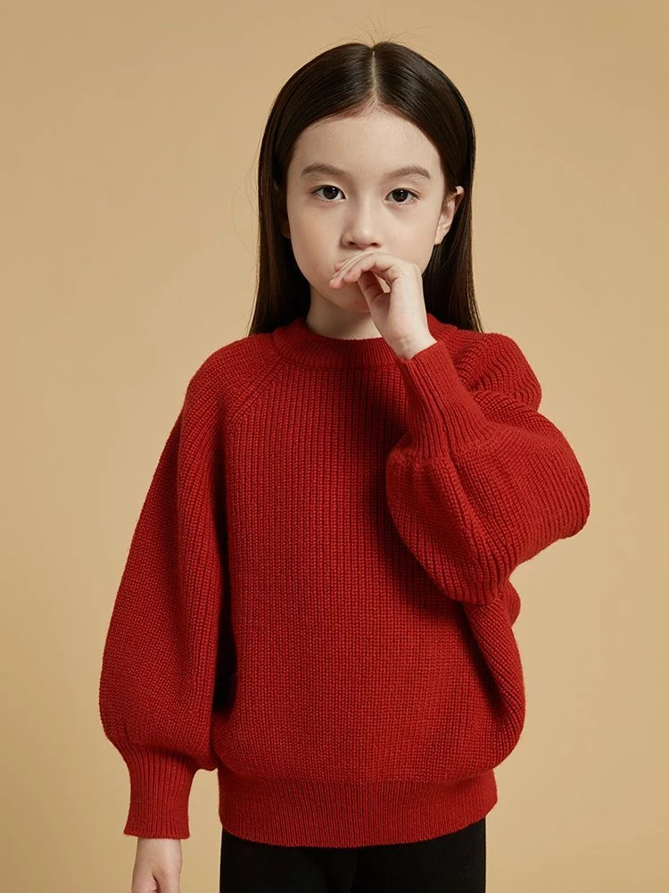 Korean Girls Sweater 2023 Spring Children's Knitwear Girls Bat Sleeve Fashion Wide Casual Jacket Pullovers for Kids