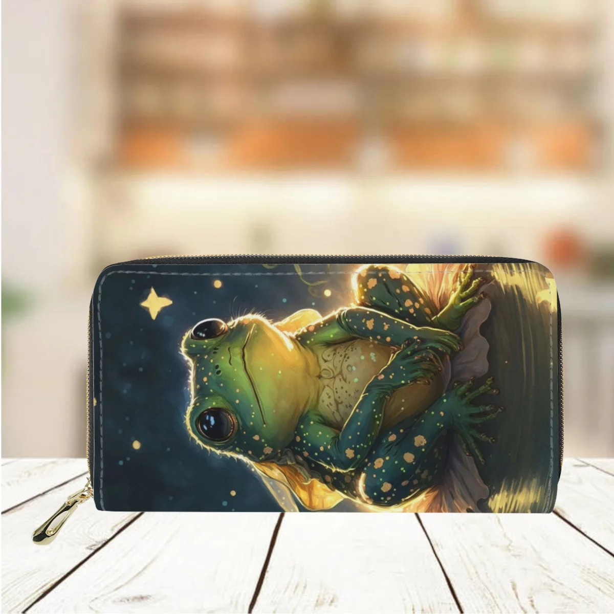 Women's PU Leather Wallet Hot Tropical Rainforest Tree Frog Print Leisure Shopping Money Bag Business Credit Card Holder Purse