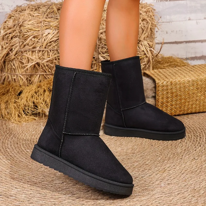 Women's 2026 New Brand Comfortable Casual Solid Color Mid-Cut Snow Boots Multifunctional Anti-Slip Warm Winter Outdoor Boots