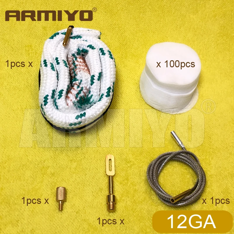 Armiyo Rohrreinigungsset mit integrierter Bürste, Seil, Messingzieher und Halterung mit Verbindungskabel, passend für.17Cal bis 12GA Rohrreinigung – Detail 6