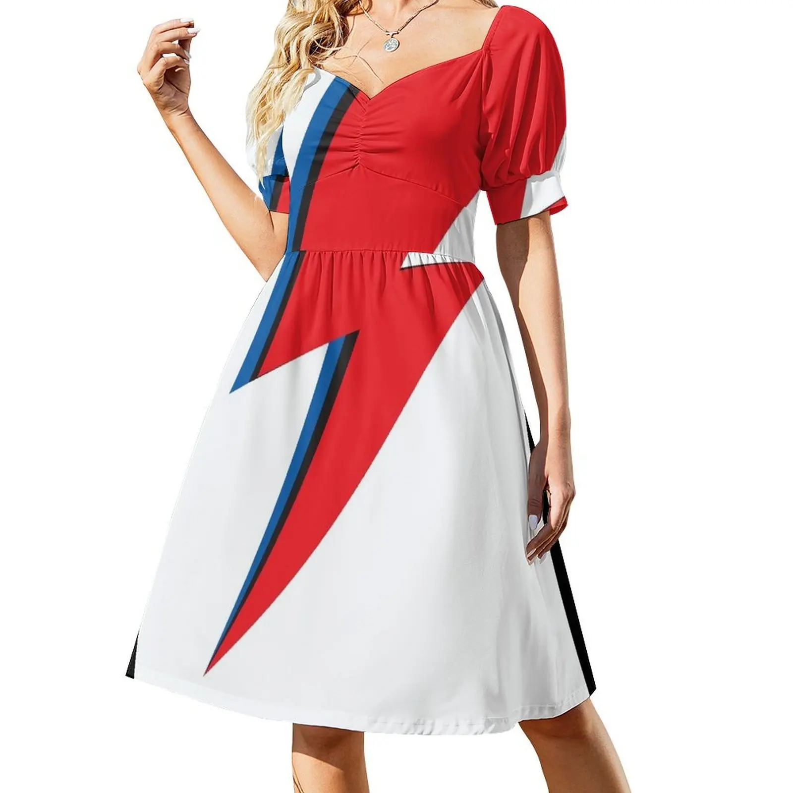 Lightning bolt, fashion glam rock lovers gift Short Sleeved Dress clothes cocktail dresses Dress