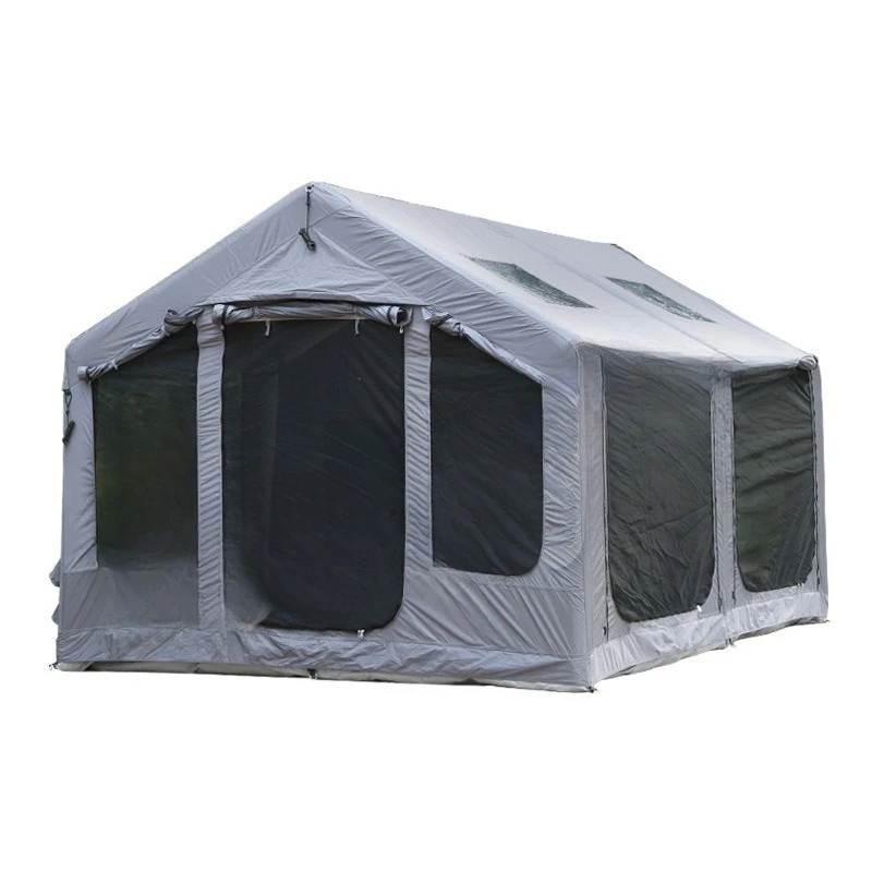 

Tank gray outdoor camping inflatable tent free of building thickened hut camping multi-person rainproof portable tent