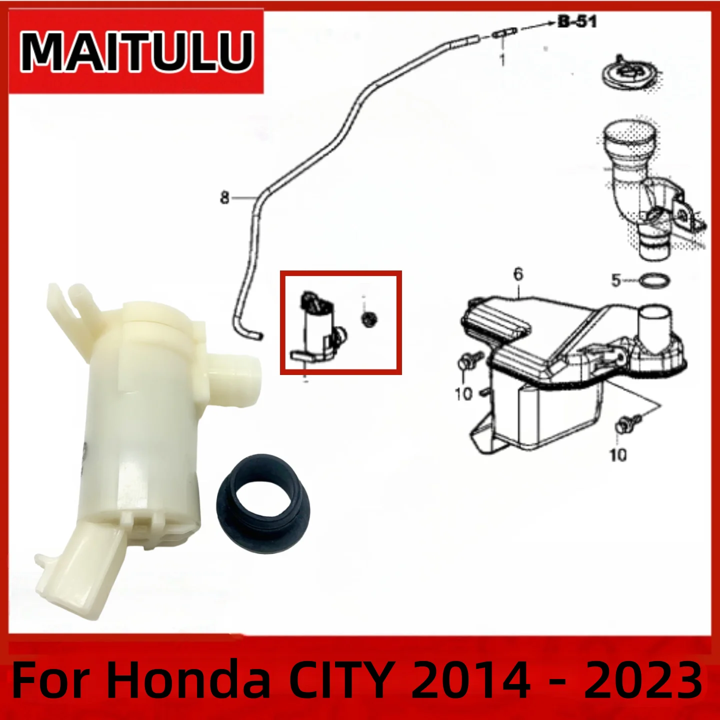 

Car Windshield Washer Pumps for honda For CITY 2014 2015 2016 2017 2018 2019 2020 Car Parts