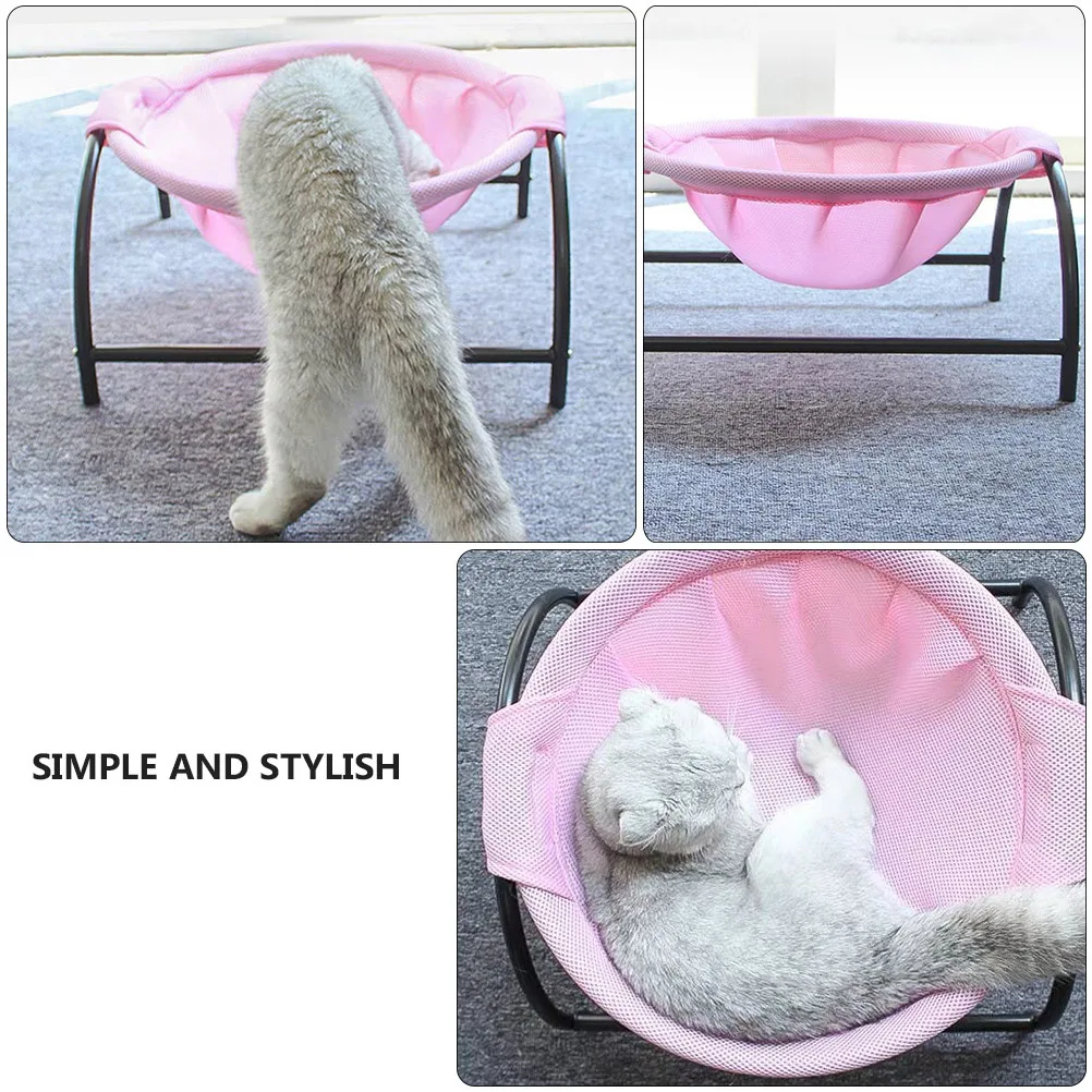 

Pet Cat Litter Bed Small Outdoor Breathable Raised Dog Cot Summer Cat Hammock Nest Mesh Fabric Pet Bed Clean Supplies