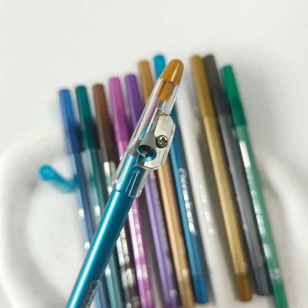 12-teiliges Set mit perlmuttartigem, buntem Eyeliner-Stift, Regenbogenfarben, wasserfest, schimmernder Lidschatten, Blau, Rot, Weiß, Gold, Augen-Make-up, Kosmetik