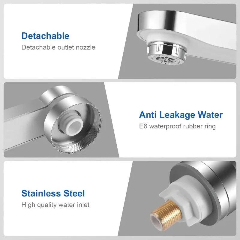 220V Electric Kitchen Flow Water Heater Tap Instant Hot Water Faucet Heater Cold Heating Tankless Water Heater with LED image 2