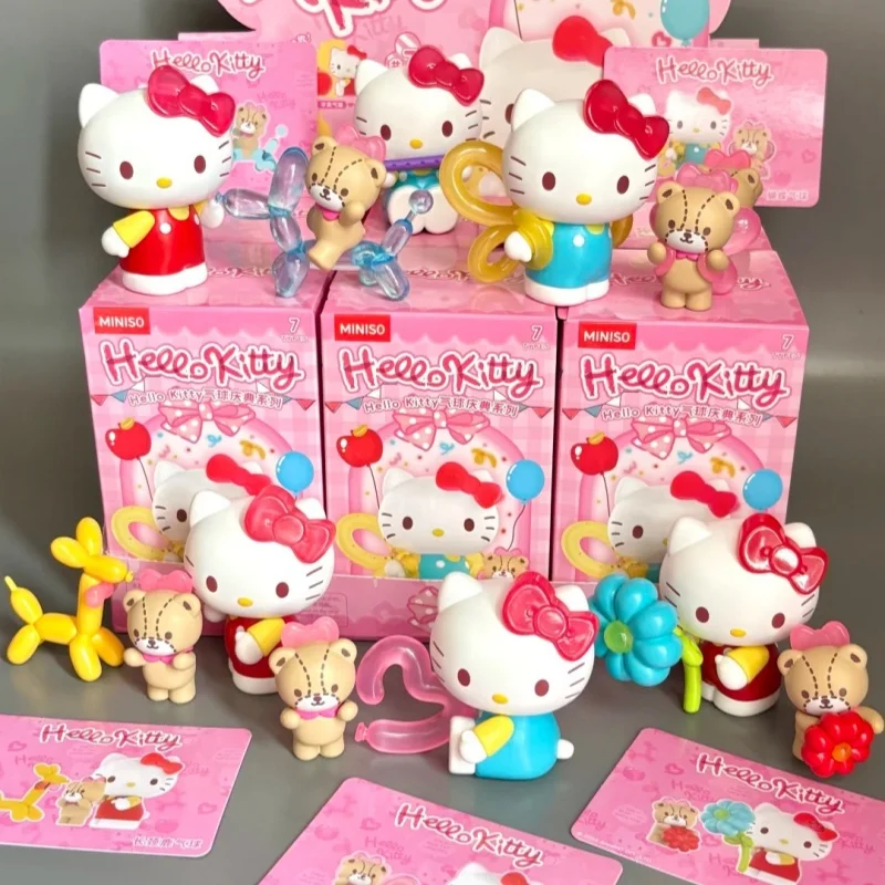 

In Stock Genuine Hellokitty Balloon Celebration Series Blind Box Kawaii Hello Kitty Doll Ornament Mysterious Box Xmax Toy Gifts