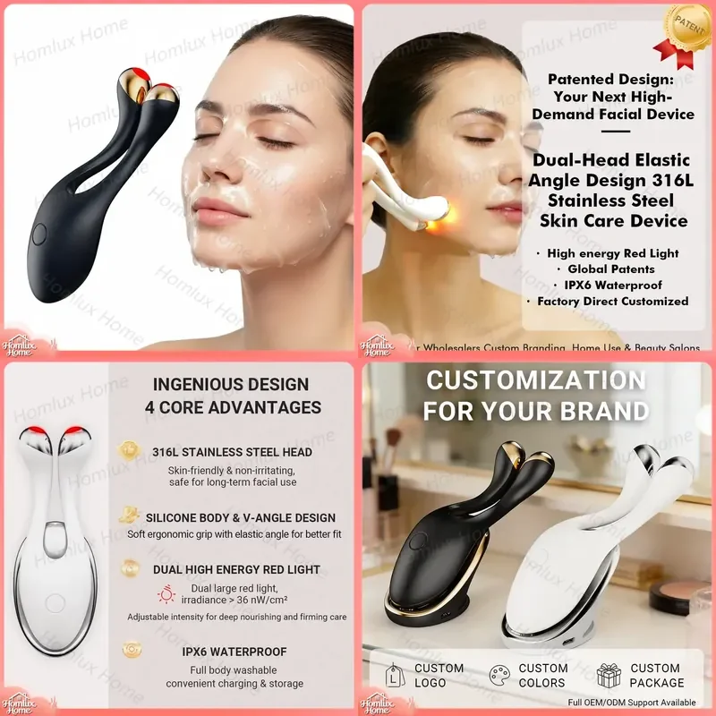 Red Light Therapy Device for Face and Skin Care LED Facial Massager Red Light Beauty Instrument Skin Lifting Rejuvenation
