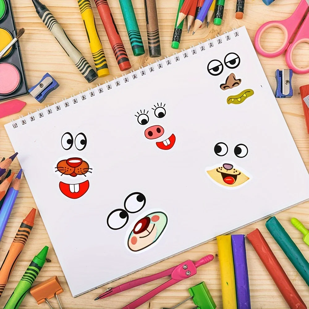 3 لفات ذاتية اللصق على شكل عين الحيوان عيون تذبذب Googly DIY ملصق حرفي للفصول الدراسية المدرسية والحرف اليدوية #5