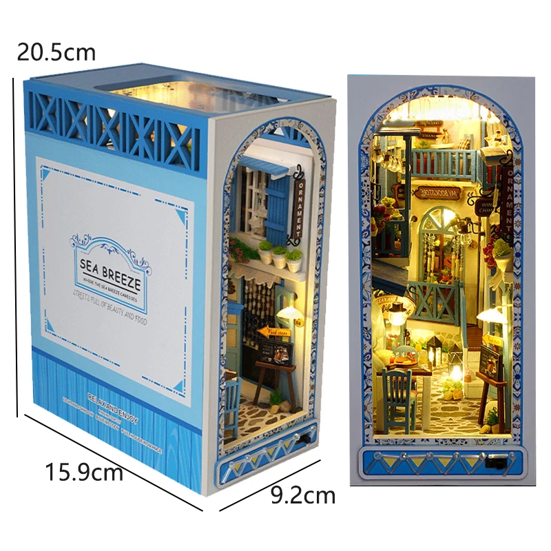 DIY Houten Boekenhoekje Insert Kit Poppenhuizen Bouwspeelgoed Boekensteunen Boekenplank Decor Poppenhuizen Speelgoed Voor Kinderen Kerstcadeaus
