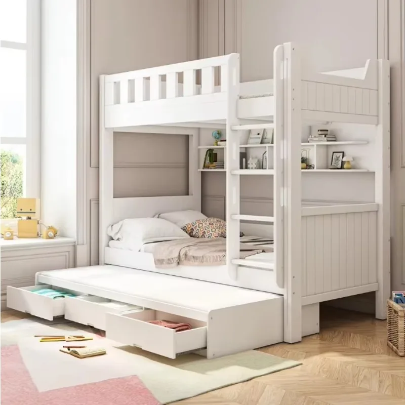 Bedroom Furniture Children Bed Wood Storage Bunk Beds With Stair Cabinet and Slide for Kids Solid Wood Bedroom Sets Loft Bed