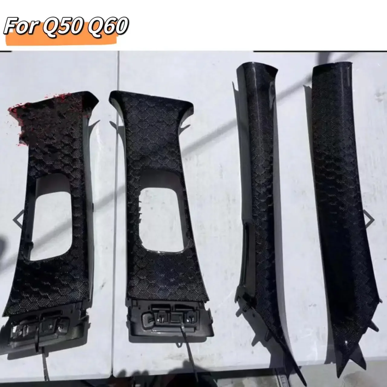 

MRD Replaced Interior Pillars and Seat Pillars Fit for INFINITI Q50 2014+ Q60 Real Carbon Fiber Honeycomb