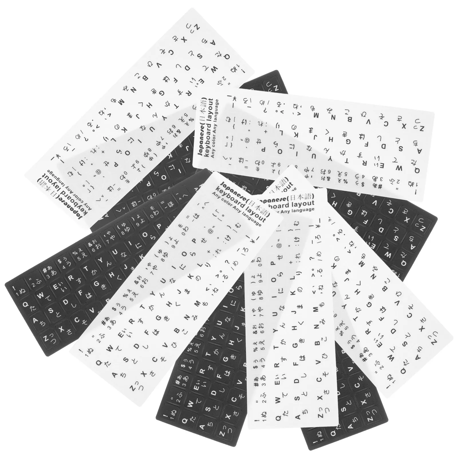 

10Pcs Universal Japanese Keyboard Stickers PVC Material Easy Apply Remove No Glue Residue Improve Typing Efficiency Laptop Pc