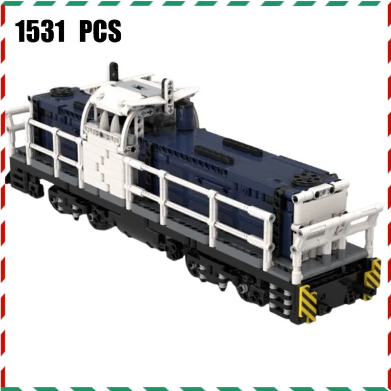 مكعبات بناء قطار البضائع التي تعمل بالطاقة MOC - قاطرة بمحرك 1850 قطعة، مجموعة نماذج شحن متقدمة للأطفال البالغين
