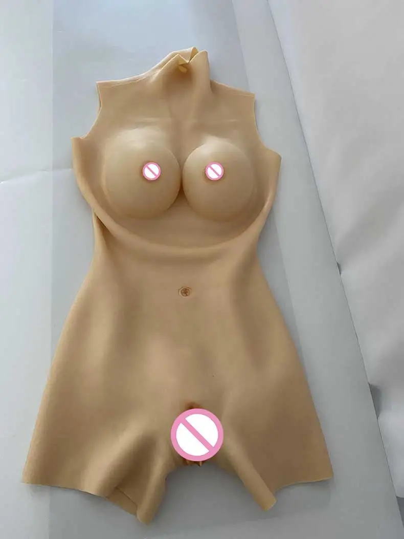 Silicone Fake Vagina Insertable Bodysuit With Big Breast Forms Male to Female Realistic Boobs For Cosplay Drag Queen Transgender