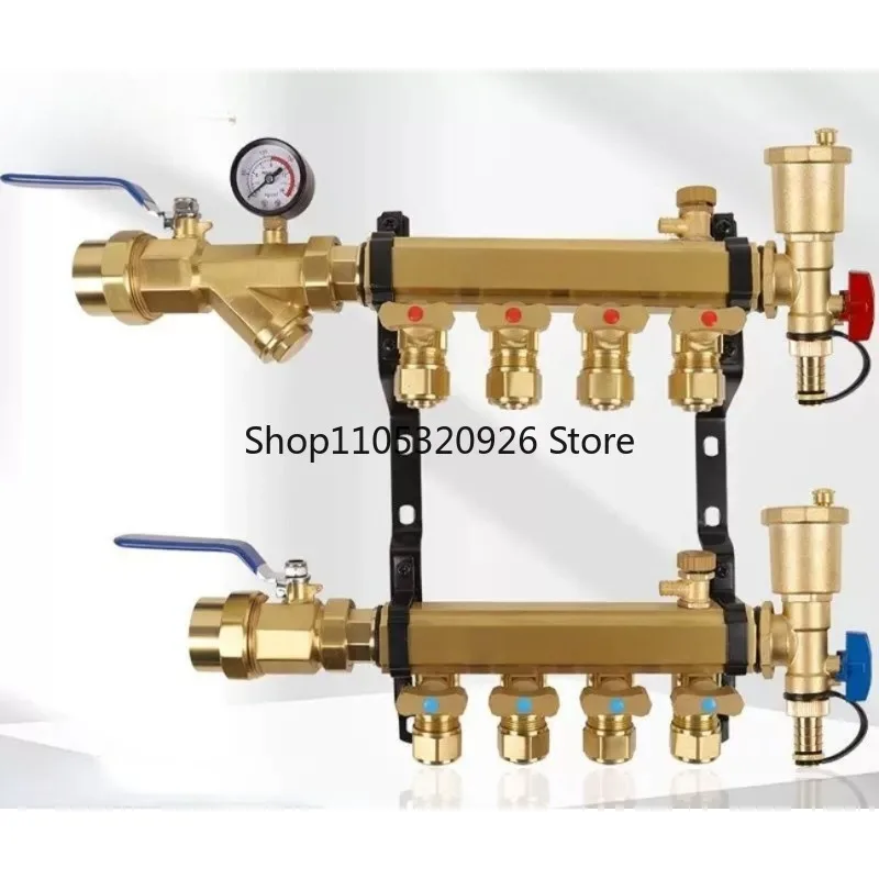 All - Copper Thickened High - Flow Floor Heating Manifold Brass Explosion - Proof