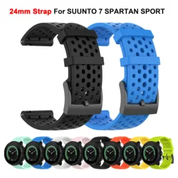 24MM Breathable Soft Silicone Strap For SUUNTO 9 9 BARO Sports Watch Band Bracelet for SUUNTO D5 7 SPARTAN SPORT WRIST HR Correa