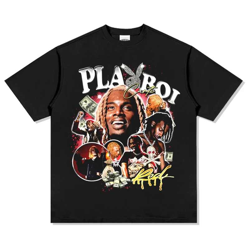 Playboi Carti Graphic T-Shirt Men's & Women's Y2K Hip Hop Merch Oversized Cotton Casual Trendy Streetwear Loose Fit Tee