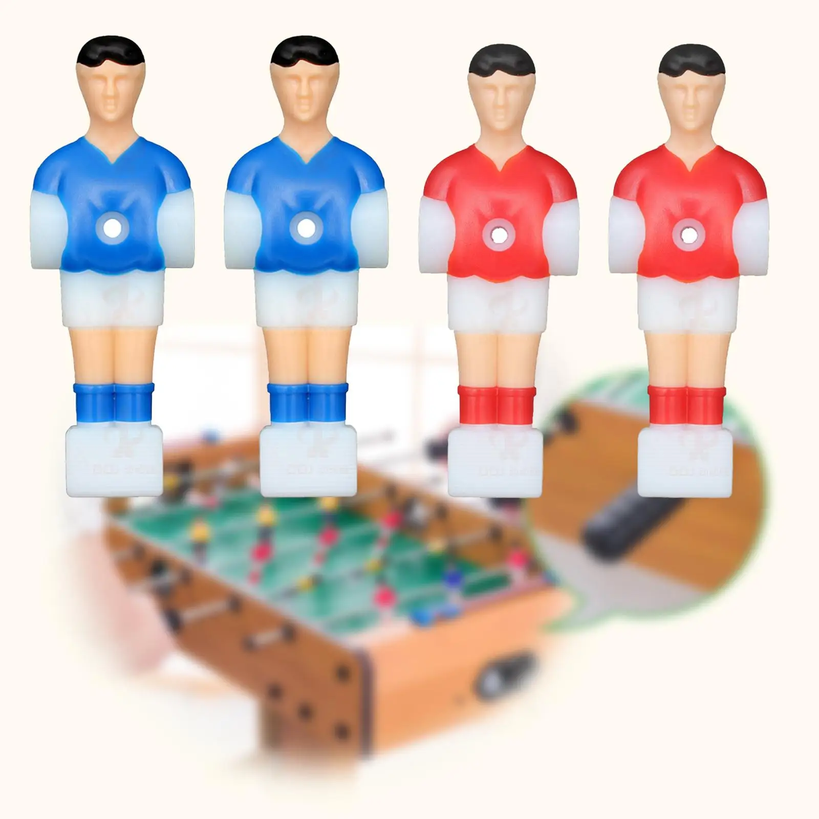 4x Foosball Men Replacement Set, Soccer Table Player Foosball Table Parts, Mini Football Players Figure Football Men for Home