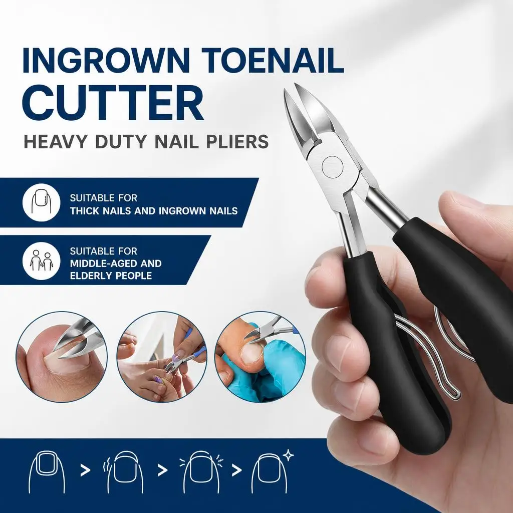 Hawk-Bill Pliers, Stainless Steel Multi-Functional Nail Clippers, Pedicure Clippers, Ingrown Toenail Clippers, Heavy-Duty Toenail Nippers for Thick and Ingrown Nails, Suitable for Middle-Aged and Elderly People