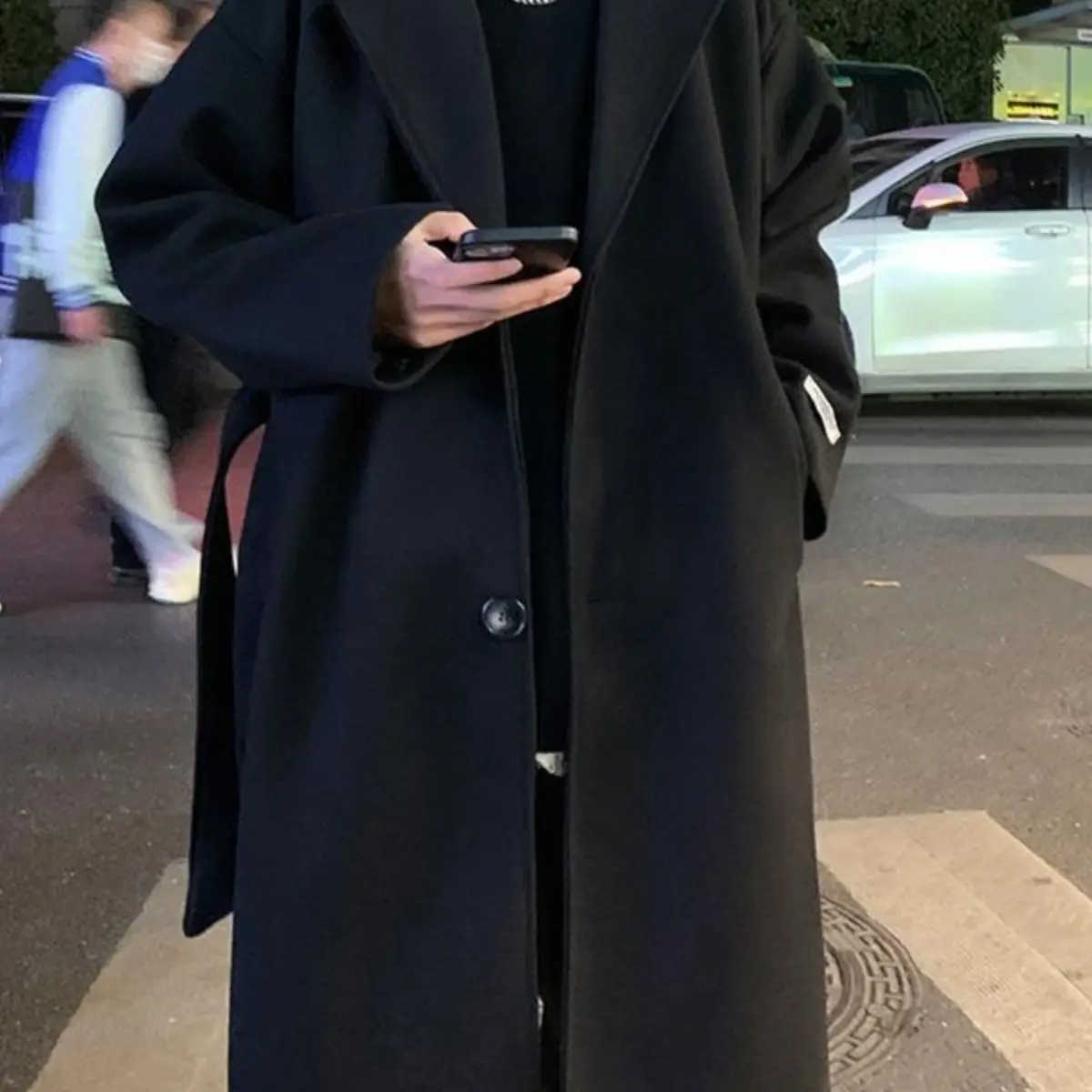 الرجال كسول Sle الكورية Faion تنوعا فضفاض منقوشة الصوفية Jaet أعلى ربيع الخريف نظام الملح ملابس خارجية معطف عصري