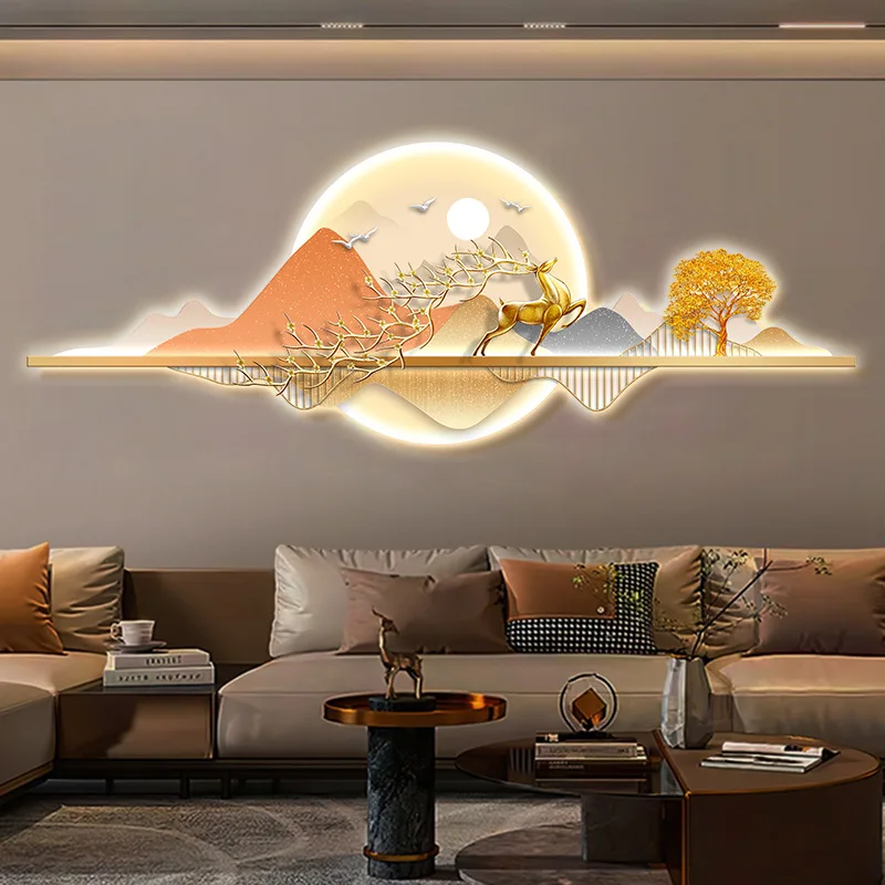 Modern Nordic landscape Wall Lamp Entrance Decoration Light Corridor Hanging Hallway Painting Lamps Home Living Room Mural Light
