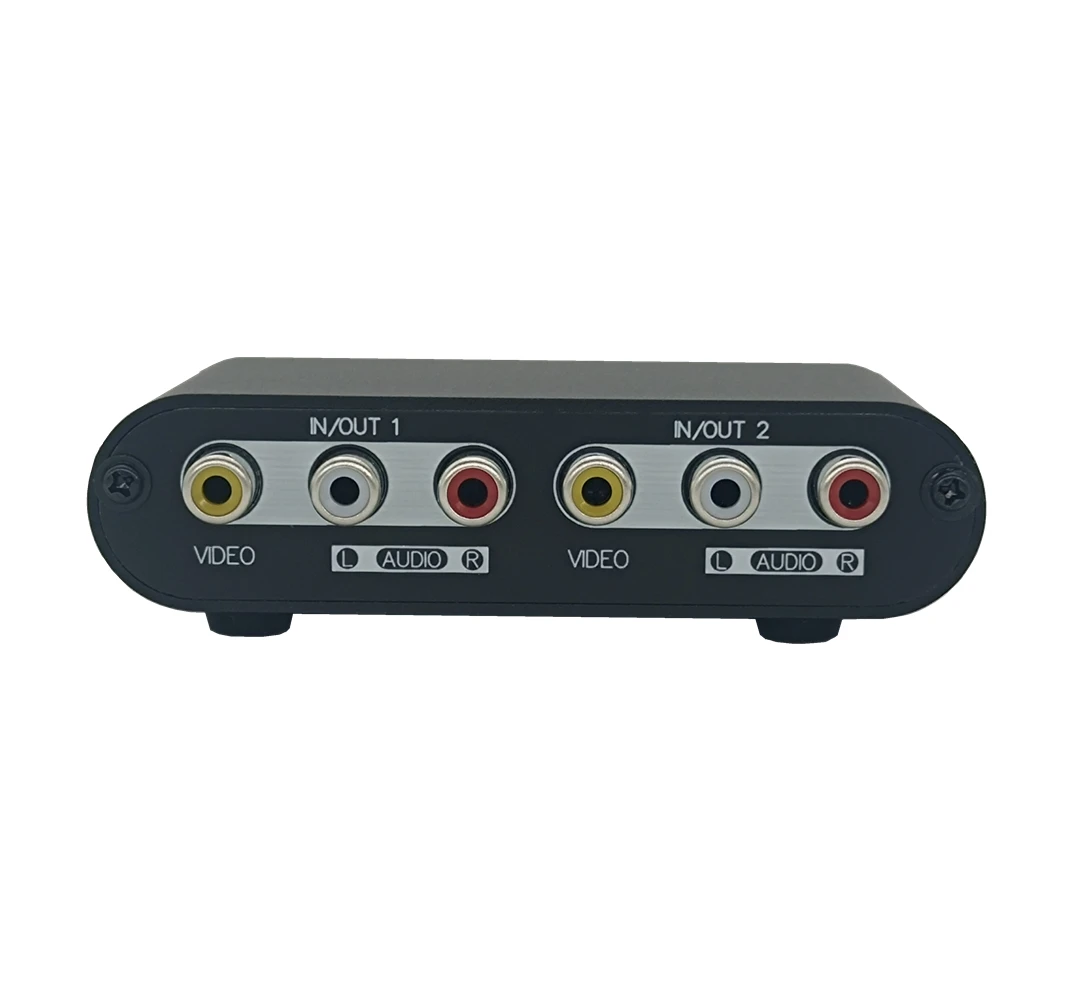 2-Way AV Switch RCA Switcher 2 in 1 Out Composite Video L/R Stereo Audio Selector Box for DVD STB Game Consoles -V21