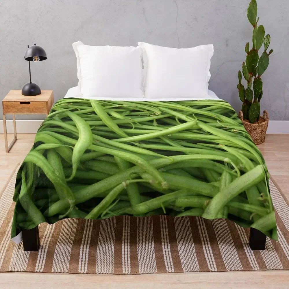 

Green Beans Throw Blanket Heavy blankets ands Decorative Sofa christmas gifts Blankets