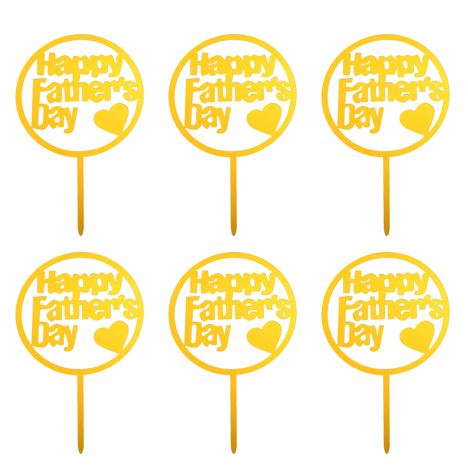 

20 Pcs Acrylic Cake Toppers Reusable Father's Day Party Supplies Dessert DecorationsCake Adornments Perfect Photo Prop