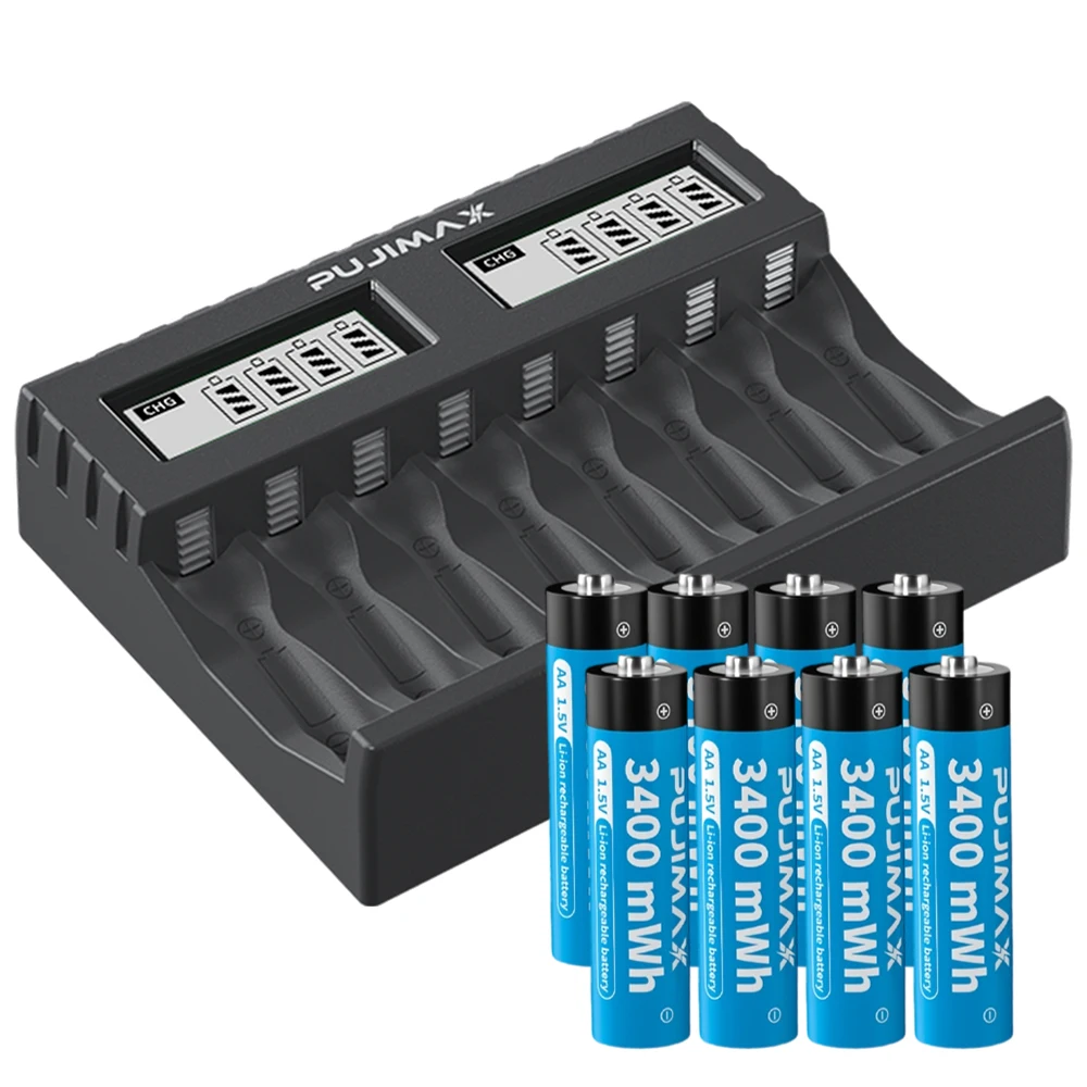 

5V USB Smart Charger for Scooter Long Cycle Life 1.5V AA Double Rechargeable Li-ion Lithium Cell Battery Pack