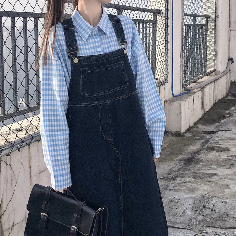 Kleider Frauen Denim Solide Chic Koreanischen Stil Ärmellose Alle-spiel Einfache Lose Beliebte Teenager Freizeit Sommer Kleidung Ins Elegante