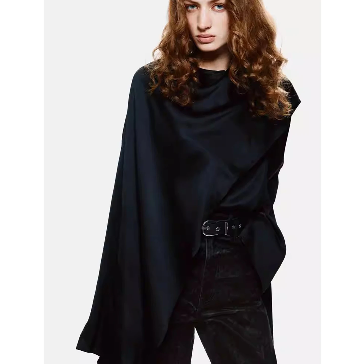 冬の新作カジュアルスリーブゆったりロングスリーブ女性用装飾トップポリエステル繊維通気性快適なフィット感女性向け