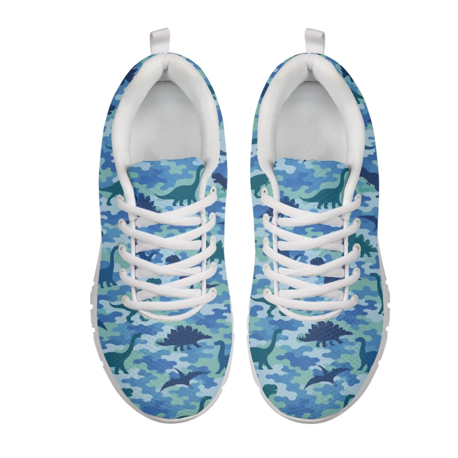 Coloranimal Camouflage Dinosaur Print Sports Trainers Mesh Jogging Shoes for Men Women, Casual Running Tennis Footwear